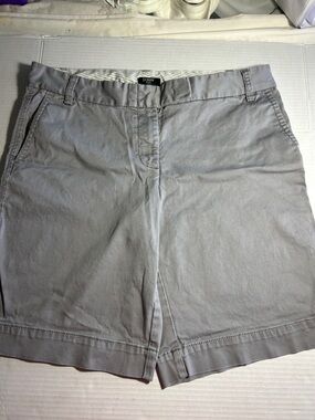 J. Crew Women's Gray City Fit Chino Bermuda Shorts Sz 10-VGUC